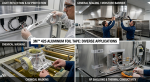 3M 425 Heavy Duty Foil Tape is used for a wide variety of applications as shown here.