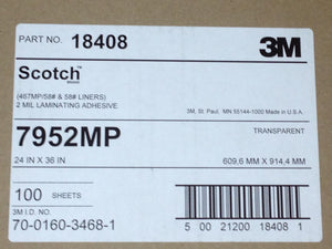 We Supply 7952mp - Sheets of Double Sided Tape 609mm x 914mm - 3M 467 Adhesive Transfer Sheets