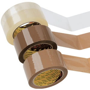 3M's 3500 is a high performance box sealing tape with a polyester film backing and hot melt solvent free (synthetic rubber/resin) adhesive.