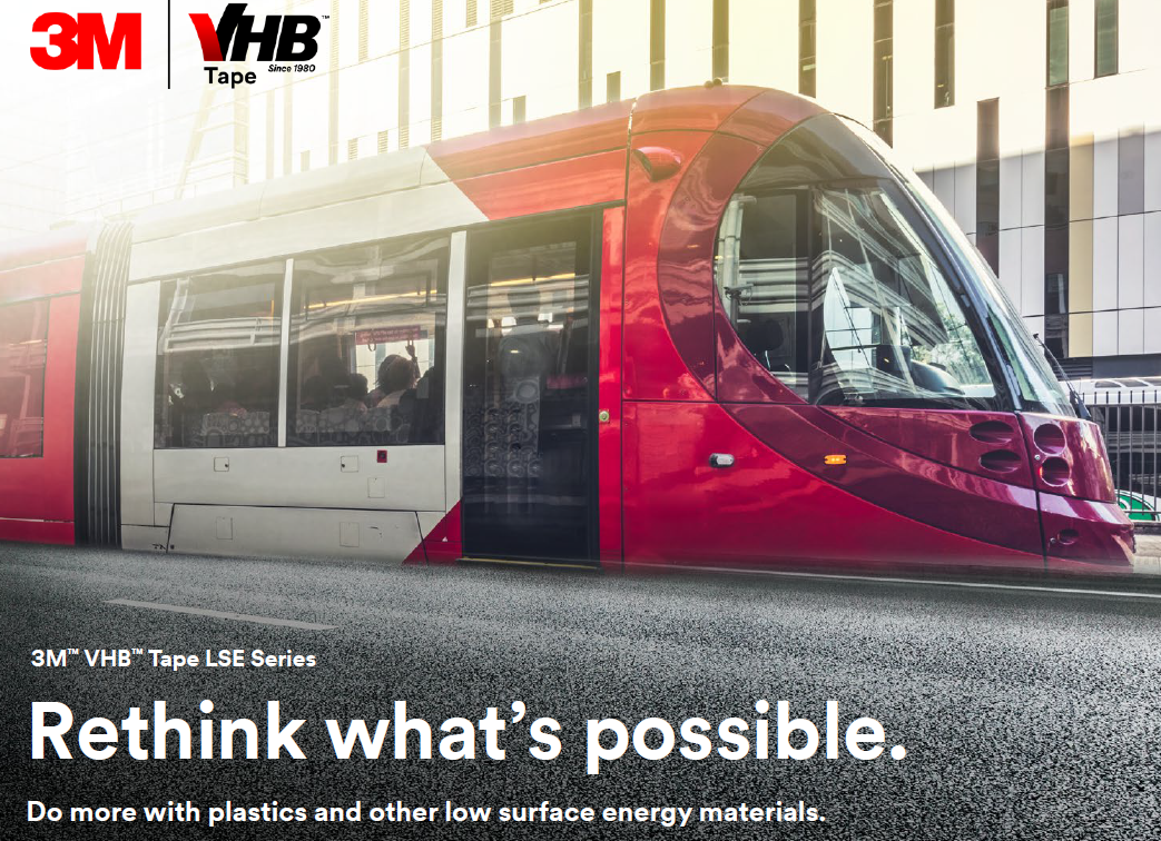 Q) Do YOU have trouble sticking double sided tape to LSE - Low Surface Energy Plastics ?
A) 3M VHB - LSE (Low Surface Energy) Series Tape
Order Online Here For Australia Wide Delivery