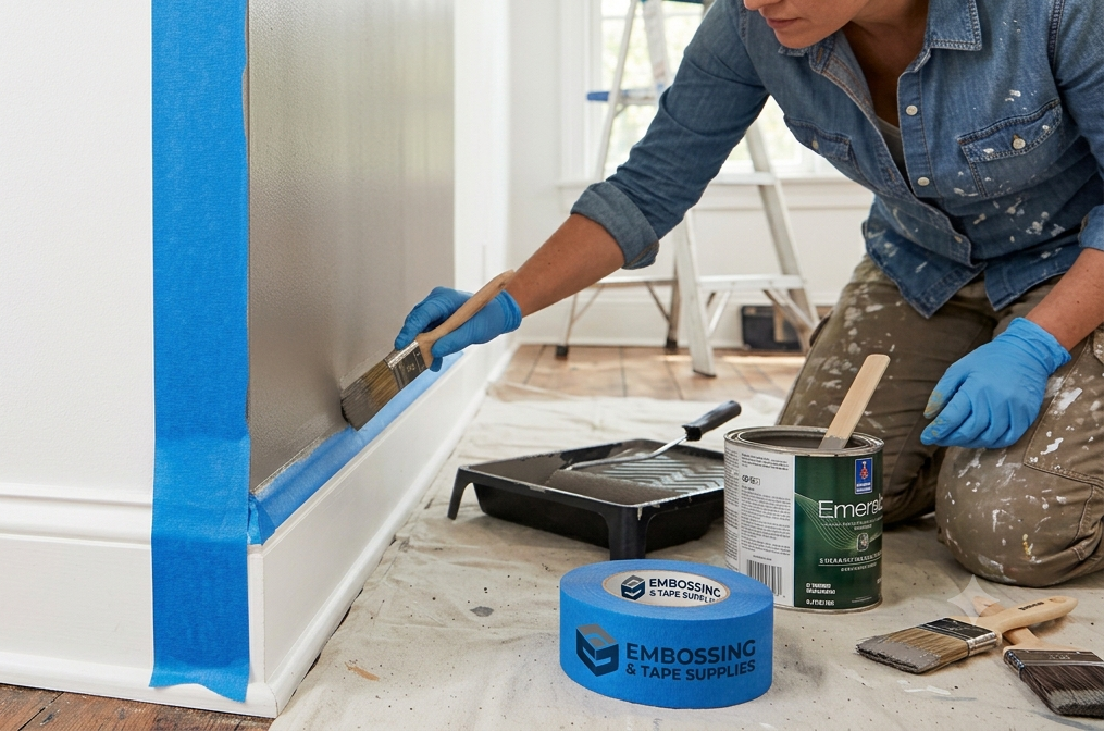 Have peace of mind when house painting, & use a good quality Blue "Painters" Masking Tape for clean lines & easy 1 piece removal.