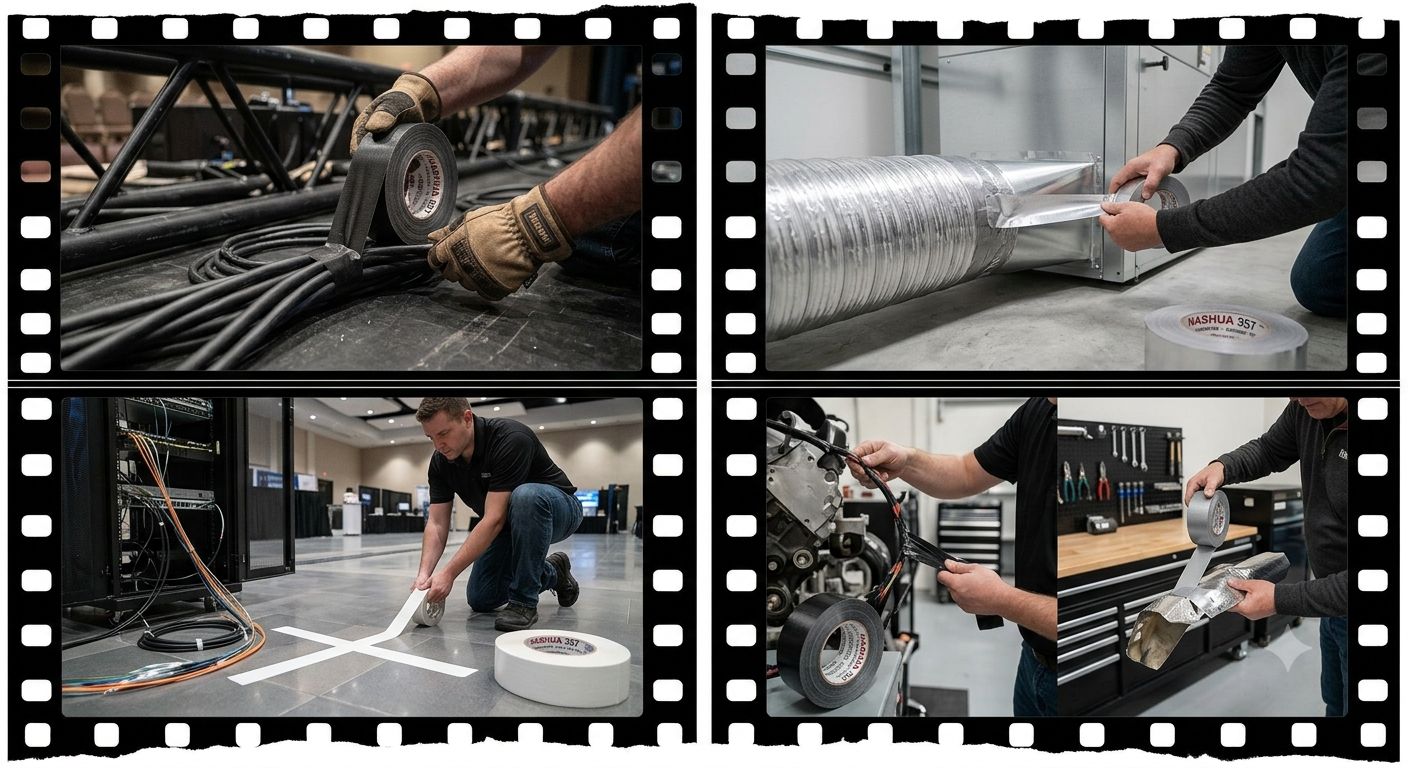 Nashua357 Gaffer Tape is the Industry Standard Gaffer Tape for Film, TV & Music