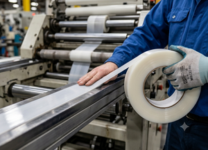 UHMW - Slick Surface Tape in use creating smooth friction free surfaces on the factory floor