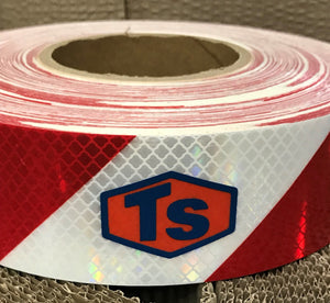 We custom print on Chevron reflective tape up to any width you require