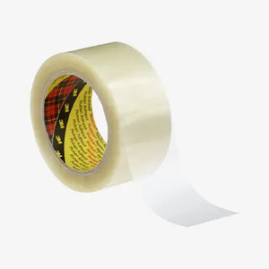 3M's 3500 is a high performance box sealing tape with a polyester film backing and hot melt solvent free (synthetic rubber/resin) adhesive.