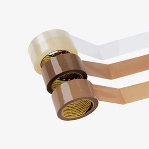 3M's 3500 is a high performance box sealing tape with a polyester film backing and hot melt solvent free (synthetic rubber/resin) adhesive.
