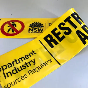 We supply barrier - barricade tape with customised printing to your requirements throughout Australia