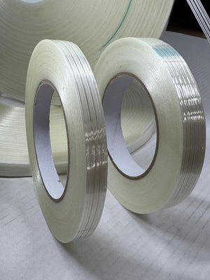 P1216 Filament tape is produced with thin strands of filament fibres making this a top quality product - comparable to 3M's 898 Filament tape
