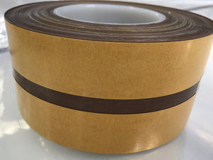 An example of wide adhesive zones with a small non-adhesive area in the middle of this roll of Adhesive Zoned PTFE "Teflon" Tape