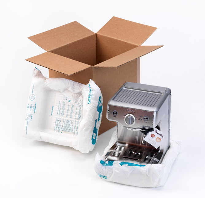 InstaPak, this is an On Demand packaging system that when activated, the foam (in an enclosed bag) expands to fit the shap of your product, offering maximum protection &amp; safety of your product during transit.