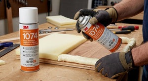 3M 1074 Spray Adhesive (Water Based - Low VOC) being used here for Foam / Furniture Application