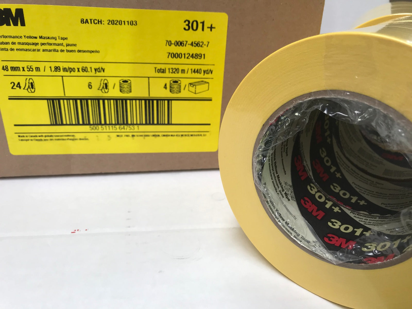 Order 48mm wide Yellow Masking Tape - 3M 301+ Online Here for Australia Wide Delivery
