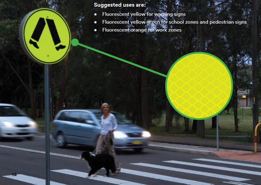 3M 4083 Fluro Ylw Grn Reflective Sheeting can be used for Road Signs.
Please note that 3M 4083 Reflective sheeting has superseded 3M 3983