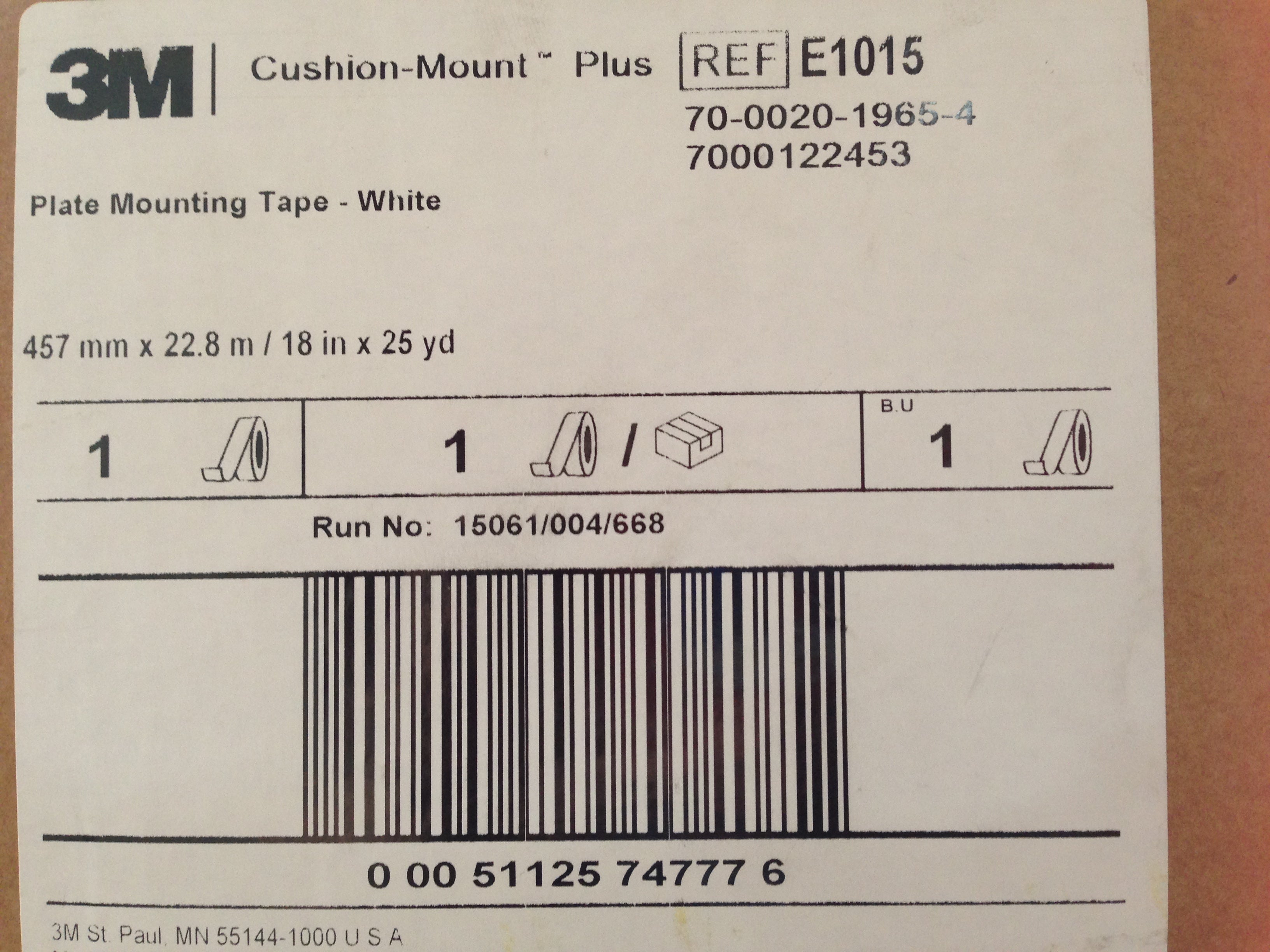3M Cushion Mount Tape - E 1015 is a 15thou (.38mm) thick Flexographic Tape available to order Online Here