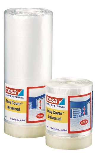 Masking film with slightly creped adhesive paper tape