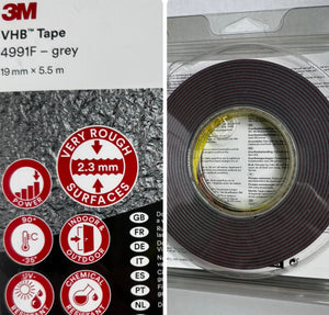 We supply short length rolls (19mm x 5.5mtr) of 3M 4991 (Grey - 2.3mm thick) VHB Tape Australia Wide