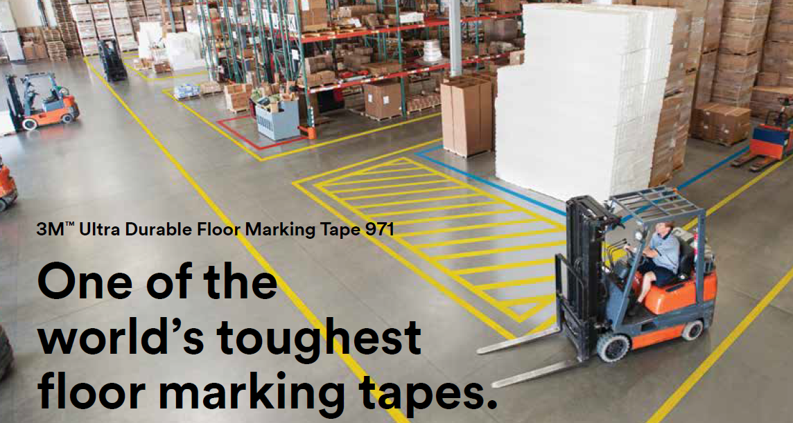 3M  971 - Heavy Duty Warehouse Line Marking Tape