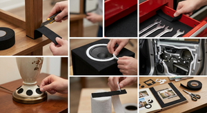 Adhesive Backed Felt Tape is often used to prevent scratching, slipping, & vibrations on products including, ornaments, behind picture frames, wall hangings, mirrors etc. 