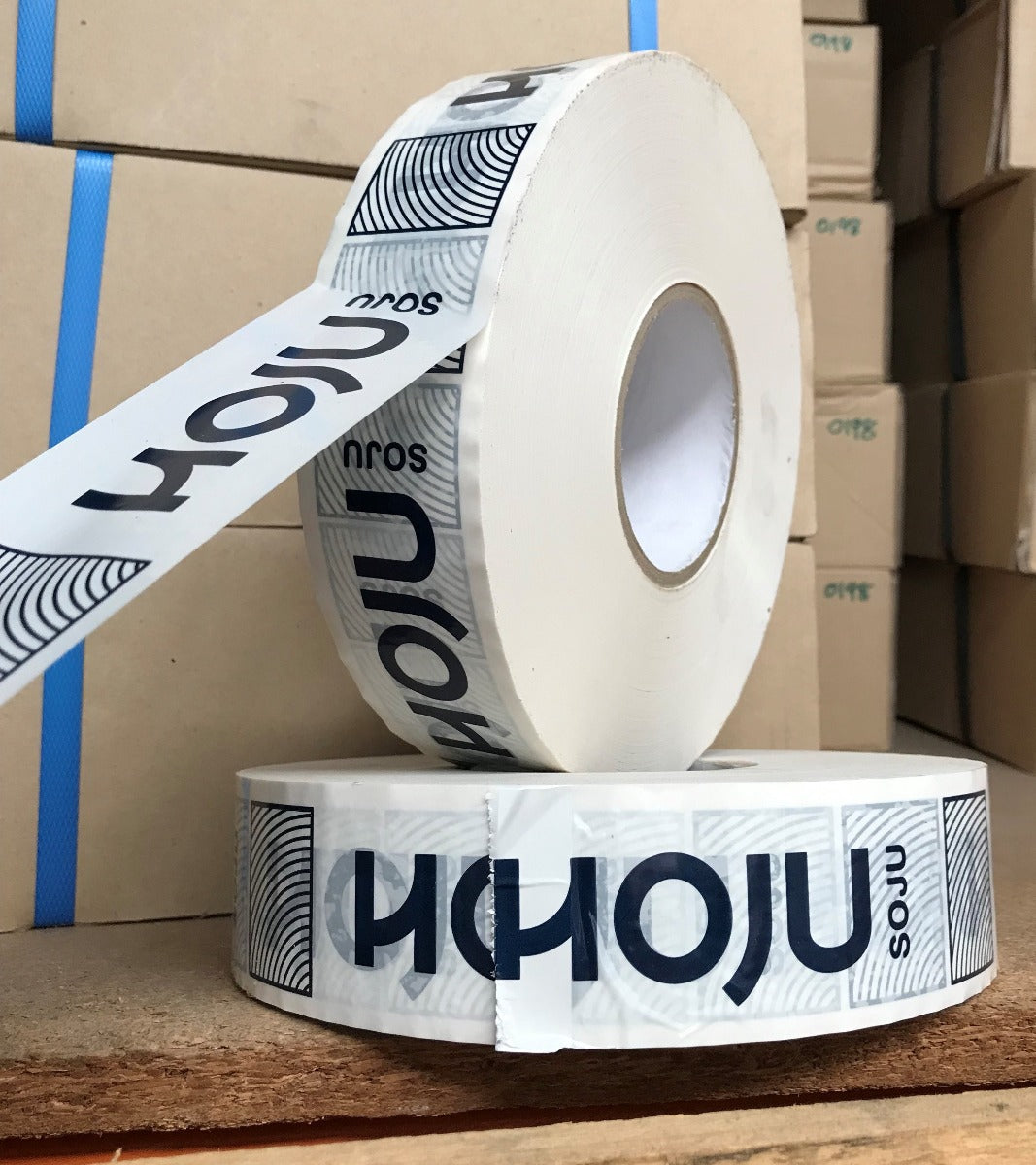 We supply Custom Printed Machine Tape - 1000metre length rolls Australia Wide