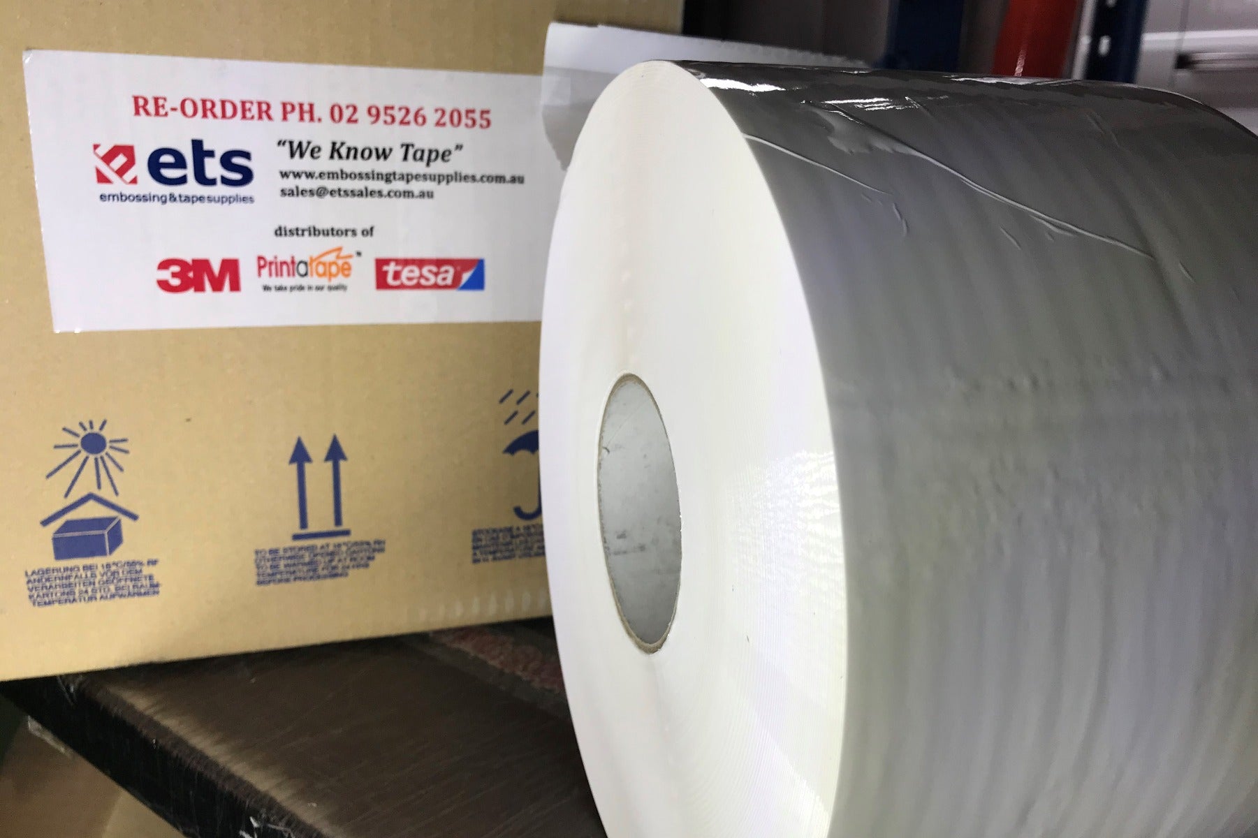 We supply custom width + custom coloured machine tape throughout Australia