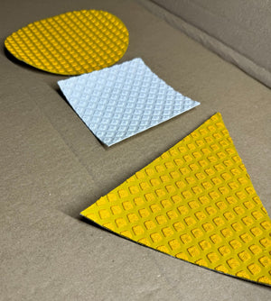 We supply Custom Cut / Die Cut shapes & pieces of heavy duty pavement marking tape Australia Wide