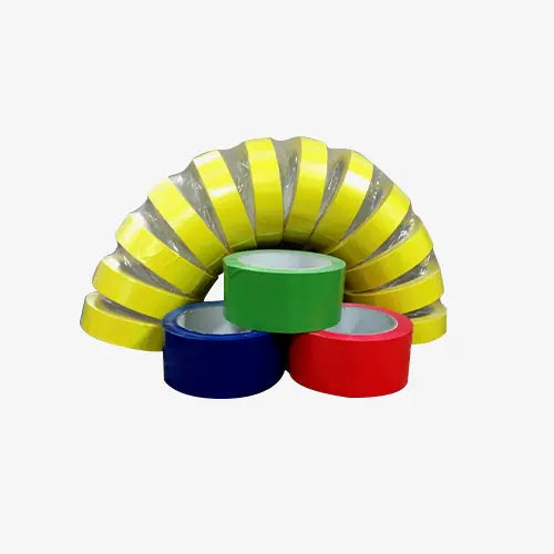 Custom die-cut colored PVC packaging tape, precision cut to size for secure product sealing and color-coded shipping across Australia.
