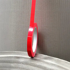 PVC packaging tape rolls in red for color-coding and inventory management.
