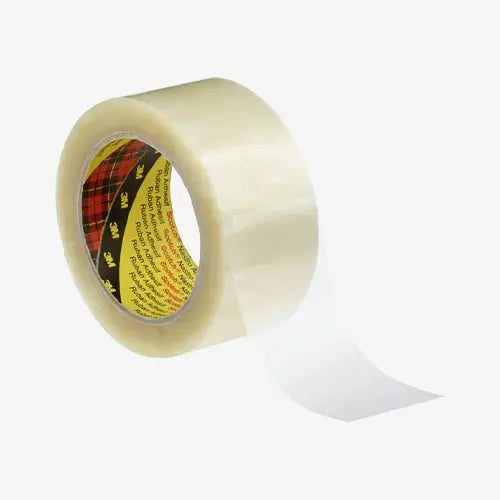 3M's 3500 is a high performance box sealing tape with a polyester film backing and hot melt solvent free (synthetic rubber/resin) adhesive.