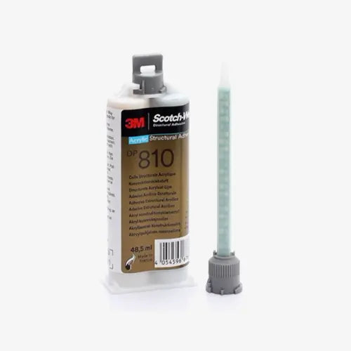 Scotch DP810 Acrylic Adhesive comes in a 48.5ml cartridge, must be used with a Green Mixing Nozzle & an EPX Plus II Applicator