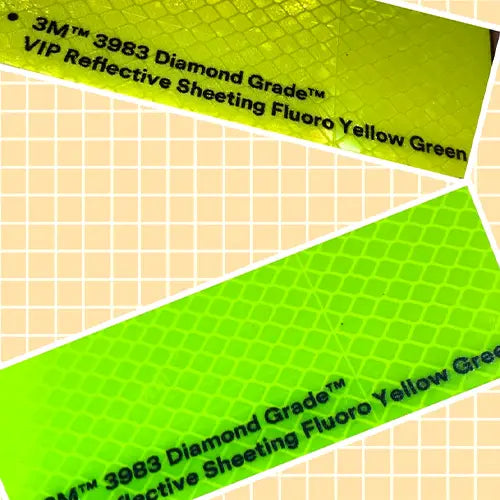 3M 3983 Fluoro Yellow Green Reflective shown here