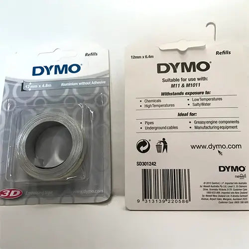 Aluminium Embossing tape to make Labels & Tags that is used with the Rhino 1011 Metal Labelmaker