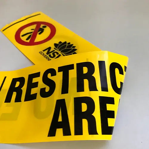 We supply Barrier - Safety Tape Custom Printed on both sides  through Australia