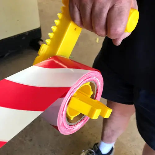 If you have blisters, nicks or cuts on your hands from un-rolling Safety / Barrier  tapes ?

Then, YOU need a Barrier Tape Dispenser !
Order Online Here !