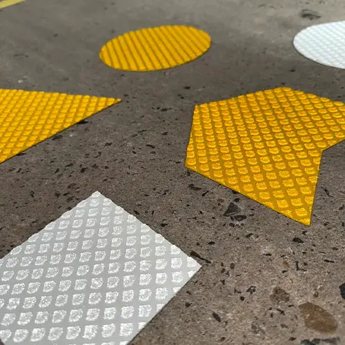 Examples shown here of what we can do include Triangles, Circles, Squares & Chevrons in all shapes & sizes !
