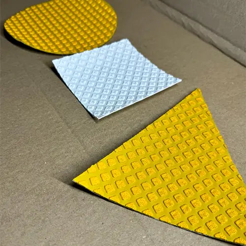 We supply Custom Cut / Die Cut shapes & pieces of heavy duty pavement marking tape Australia Wide