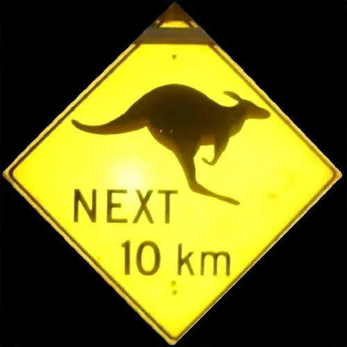 Reflective yellow signage
