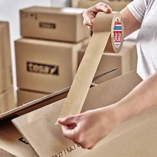 Tesa Eco Friendly 4513 Paper Tape can be disposed together with cardboard boxes without disturbing the recycling process