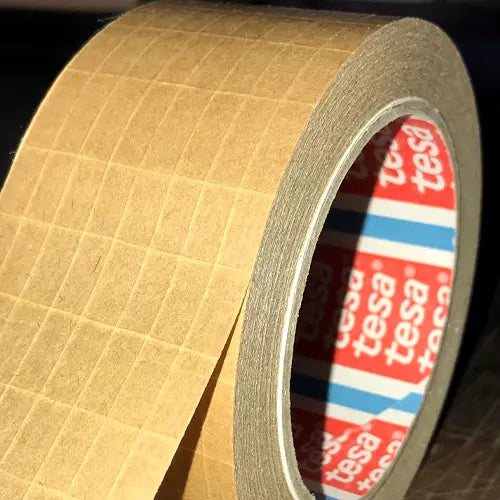 Benefits of using this Tape as opposed to Water Activated Paper Tape include;

No special water activated tape dispenser is required.(No set up) Standard tape guns & teardrop dispensers can be used.
No water