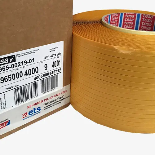 These large rolls of double sided tape have thousands of metres of length per roll. They are also known by many different names, including - Spool Wound Rolls Of Tape, Bobbin Wound Rolls Of Tape, Machine Wound Rolls Of Tape & Industrial Wound Rolls Of Dou