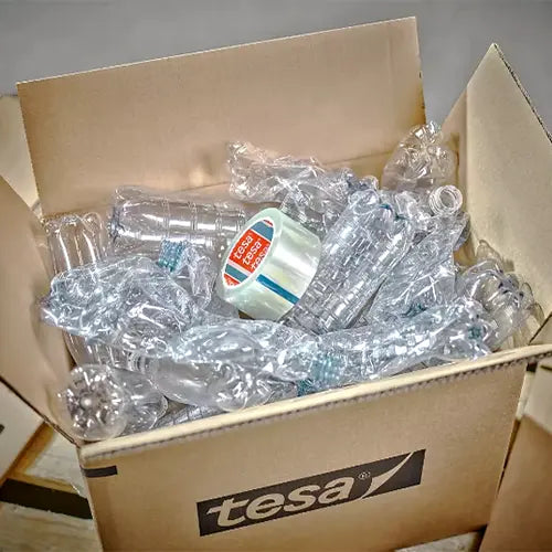 Tesa 60412 Eco Friendly Tape - made from 70% recycled PET plastic is available here for Australia Wide Delivery