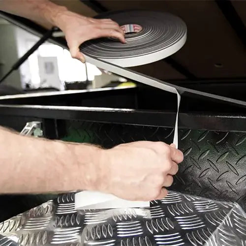Tesa 66703 is a 3.2mm thick EPDM Foam Tape. At 3.2mm thick, this tape is well constructed to stand the test of time under harsh conditions, as opposed to inferior brands that usually wear out or disintegrate being this thin.
