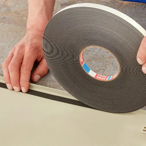 Tesa 66704 is a 4.8mm thick EPDM Foam Tape. At 4.8mm thick, this tape is well constructed to stand the test of time under harsh conditions, as opposed to inferior brands that usually wear out or disintegrate being this thin.