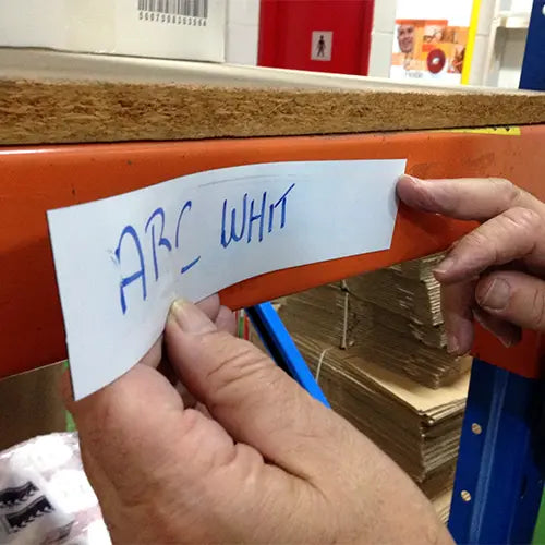 White Faced Magnetic Tape (Whiteboard Magnetic Tape) is ideal for labelling Pallet Racking. Order Online Here
