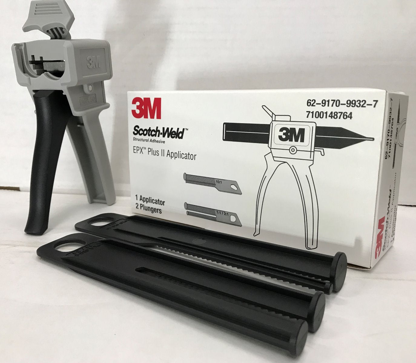 Scotch Weld EPX II Applicators also come with 2 different size plungers, 10:1 ratio & 2:1 ratio.
We supply 3M EPX II Applicators (Glue Guns) Online Here throughout Australia