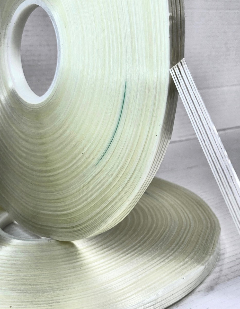 We can supply Machine length rolls of filament tape comparable to 3M 8981 - 12mm x 330mtr for use on "L Clipping" / Filament tape machines