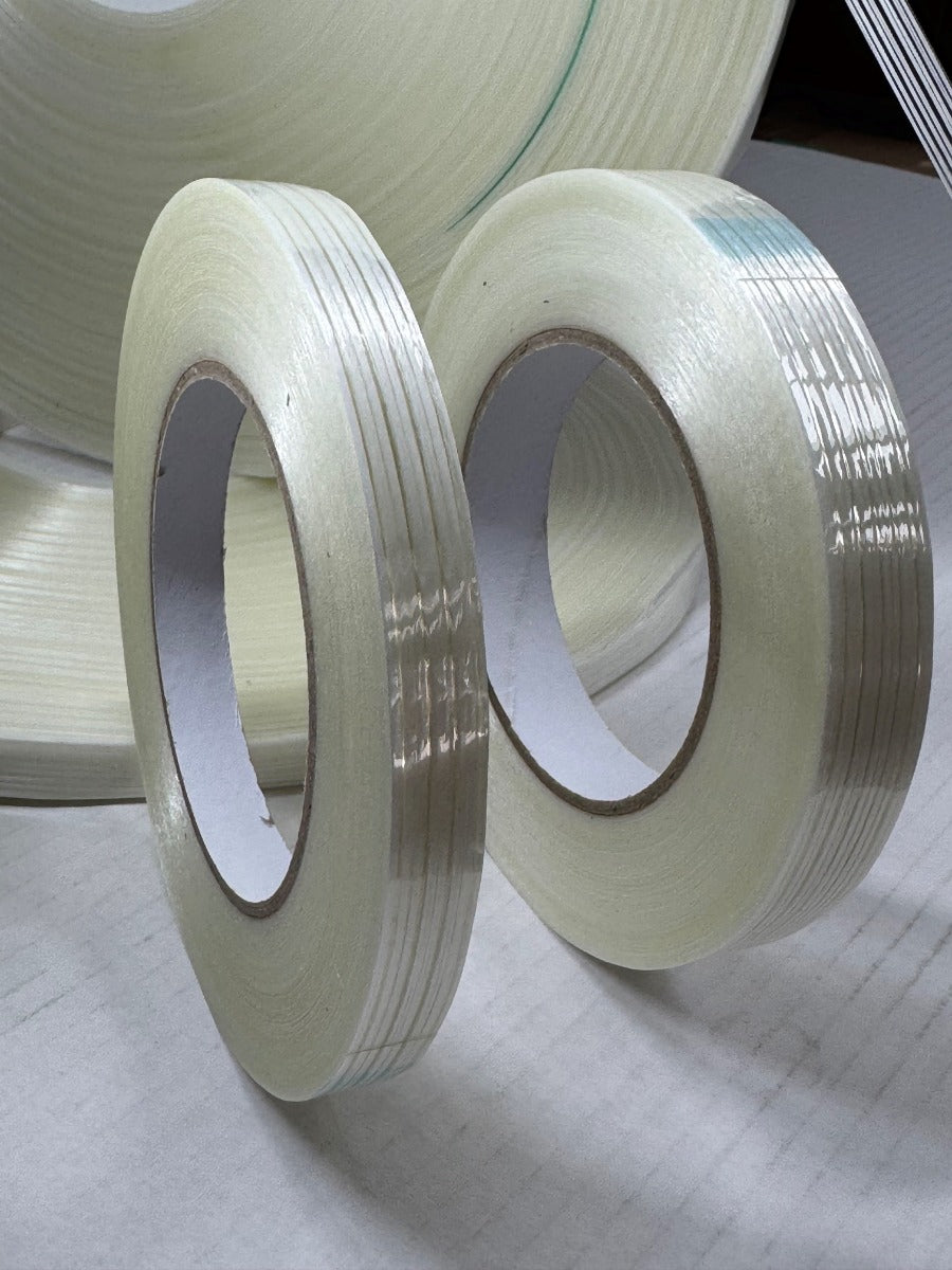 P1216 Filament tape is produced with thin strands of filament fibres making this a top quality product - comparable to 3M's 898 Filament tape