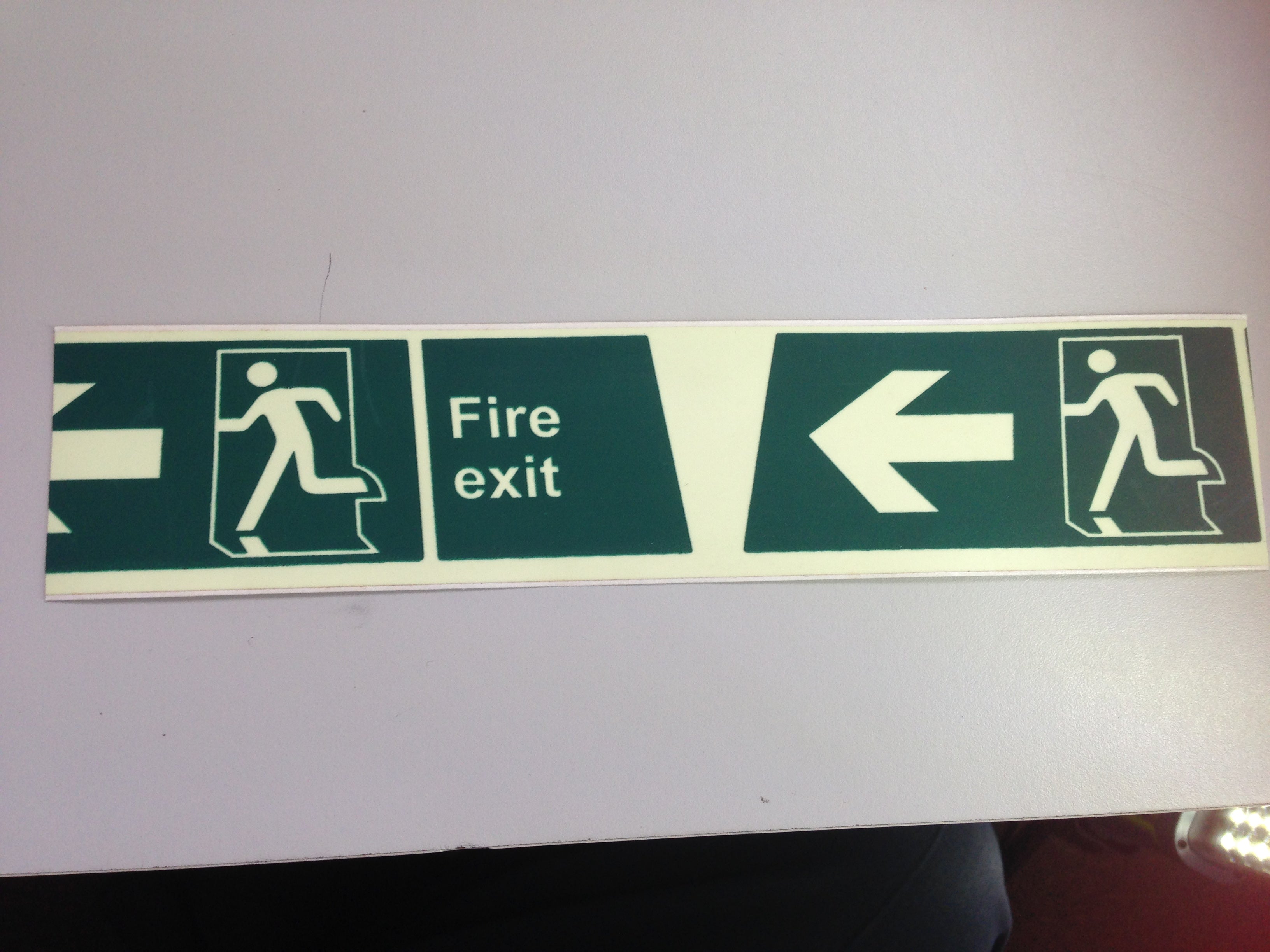Glow in the Dark Fire Exit Tape is 50mm x 1mtr
