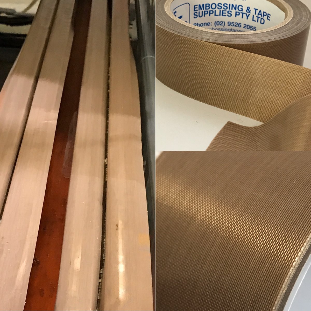 Brown Woven (Teflon Tape) is used in Roller Skating Derby's (Roller Derby) to protect floors from being damaged when Roller Skaters - Players fall over