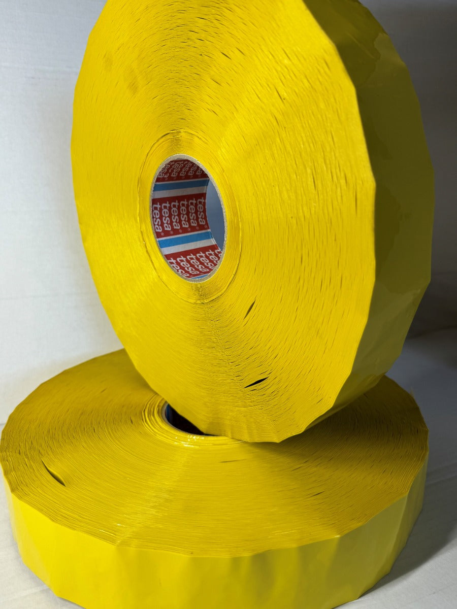 Yellow Machine Packaging Tape - 48mm x 1000mtr are available Online Here ! (6rolls per ctn, must be ordered in multiples of 6rolls.) Designed for use in Carton Sealers.