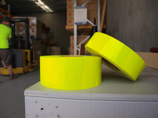 Order as little as 1 roll of our Prismatic Green / Yellow Reflective Tape Online Here for delivery Australia Wide